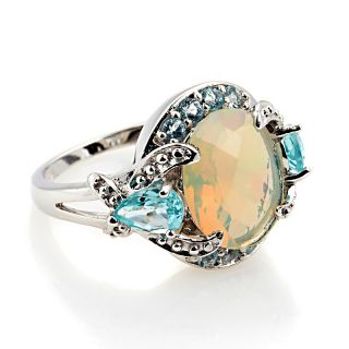 Jewelry Rings Gemstone Ethiopian Opal and Apatite Sterling Silver