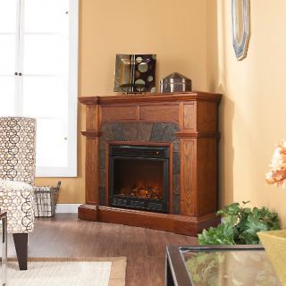109 6147 cartwright mission oak convertible slate electric fireplace