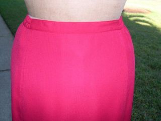 Mary MC Fadden Career Skirt Suit Short Sleeve Red Sz8