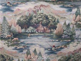 High Sierra Scenic Tapestry Fabric, Fishing Multi, Mountain Lodge