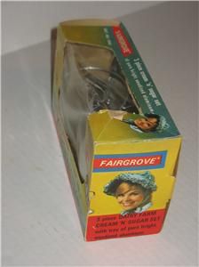 Vintage Fairgrove Aluminum Miniature Dairy Farm Can Sugar Creamer Set