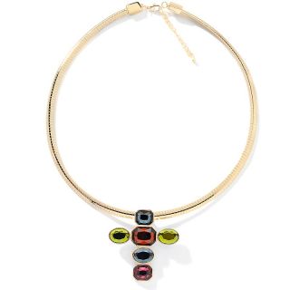 IMAN Global Chic Classic Elegance Multicolor Stone Cross Necklace at