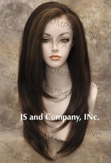 French Lace Front Wig Long Straight Auburn Straweberry Blonde Heat OK