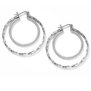 127 044 stately steel stately steel double hoop earrings rating 8 $ 19