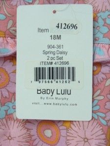Baby Lulu by Erin Murphy Spring Daisy 18M 2 PC Set New