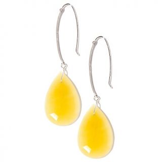 Jay King Lemon Serpentine Sterling Silver Drop Earrings at