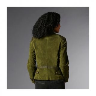 Queen Collection Suede Moto Jacket with Leather Trim