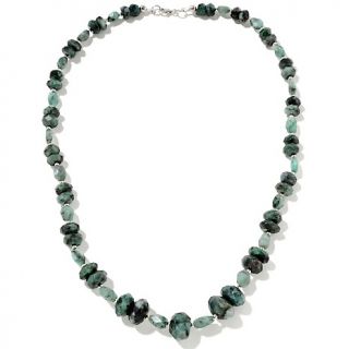 127 568 200ct shades of emerald sterling silver 18 bead necklace