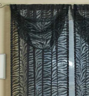  Elrene Home Fashions Window Valance Kenya zebra print new