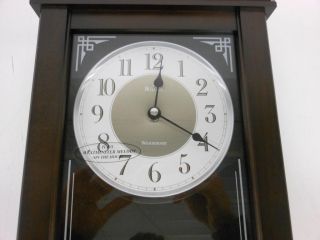 Bulova Elsmere Chiming Pendulum Wall Clock Black Walnut Finish