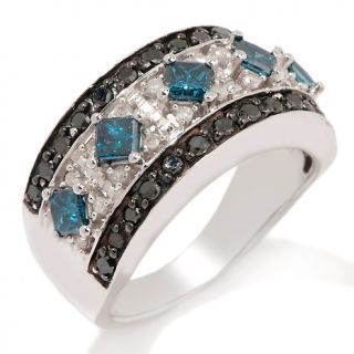 957 151 1 24ct blue black and white diamond sterling silver ring