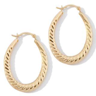 146 816 14k yellow gold scallop textured oval hoop earrings rating 3 $