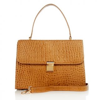 152 315 barr barr croco embossed calfskin leather bag with handle