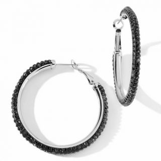 151 862 stately steel crystal hoop earrings note customer pick rating