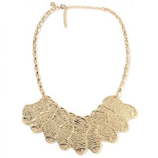 159 447 tori spelling goldtone textured feather 19 drop necklace