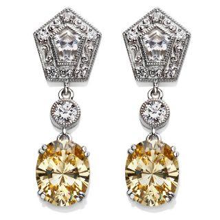 Xavier 6.99ct Absolute™ Oval Canary and Geometric Drop Earrings at