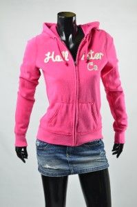 NWT HOLLISTER By Abercrombie FALLBROOK Pink Fleece Hoodie Sweatshirt