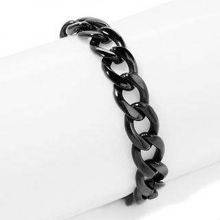 153 964 men s black stainless steel 13mm curb link bracelet note