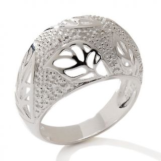 167 311 sterling silver diamond accent leaf pattern dome ring note