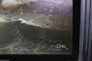 Eugene Garins Original Storming Seascape Oil Painting