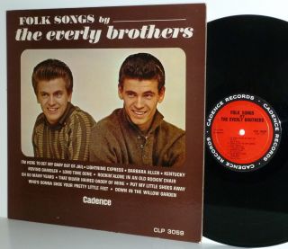 Folk Songs by The Everly Brothers Cadence LP Mono