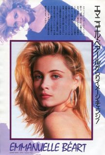 EMMANUELLE BEART sexy 1988 JPN PINUP PICTURE CLIPPINGS (2) Sheets #VI
