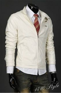 2011 New Mens Europe Classic Fashion Double Zipper Jacket White 2871