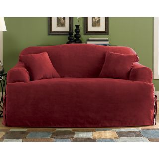299 186 sure fit soft faux suede t cushion sofa slipcover rating 8 $
