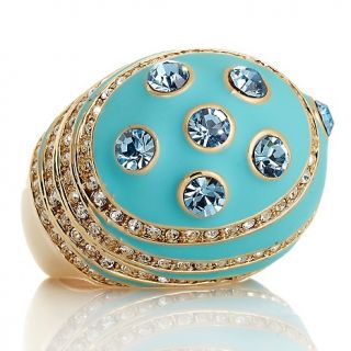 183 550 susan lucci crystal turquoise color enamel goldtone ring