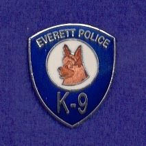 Everett Washington K 9 Dog Unit Police Patch Pin Silver