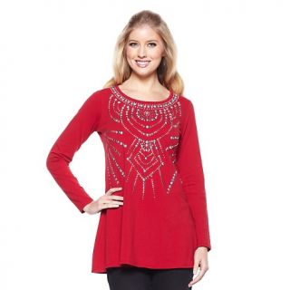 210 847 diane gilman multi studded long sleeve a line tee note