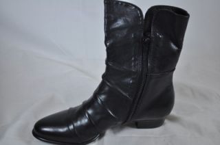 Everybody by B Z Moda Fanta Black Leather Zip Up Boot 9059 US 7 5 Euro