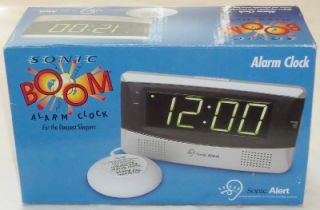 Sonic Boom SB300 Loud Vibrating Alarm Clock w LRG Display for Heavy