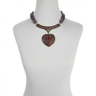 Heidi Daus Queen of Hearts 3 Row Beaded Drop Necklace