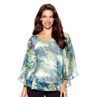 208 253 slinky brand printed chiffon top with built in tank note
