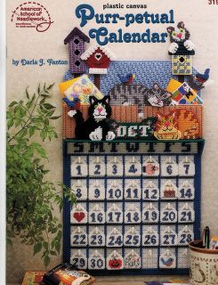 Plastic Canvas: Purr petual Calendar   Cats   Darla J. Fenton