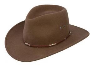 The Stetson Wildwood is an acorn colored crushable premium wool felt