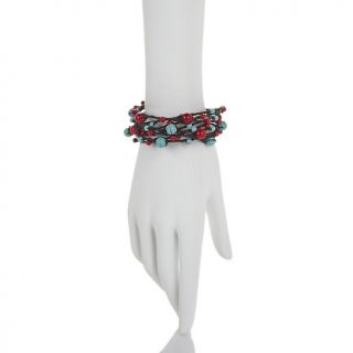 Bajalia BAJALIA Kamol Eight Row Gem Color Bead Cuff Bracelet