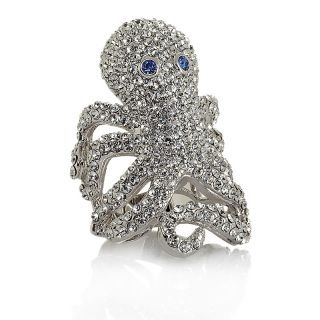 206 303 joan boyce deep sea treasure crystal silvertone octopus ring