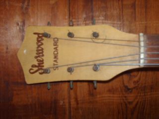 Antique Vintage Sherwood Standard Acoustic Guitar F Holes for Parts
