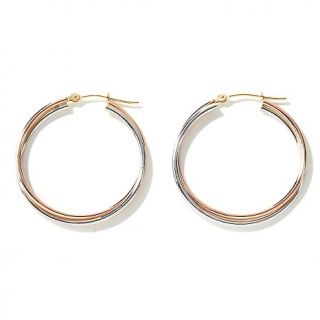 Michael Anthony Jewelry® 14K Gold 2 Tone Double Hoop Earrings   1 5