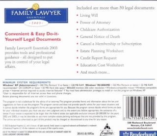 Family Lawyer Essentials 2003 PC CD Legal Reference Etc