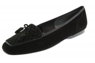 Enzo Angiolini New Lizzia Black Velour Argyle Slip on Loafers Shoes 8