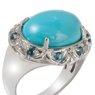 Victoria Wieck Oval Turquoise and London Blue Topaz Ring