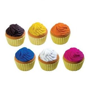 Set of 6 Scented Cupcake Erasers Set Doll House Rewards Party Favors