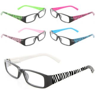 Two Tone Zebra Nerd Glasses Clear Lens Optical Quality Glossy Bold