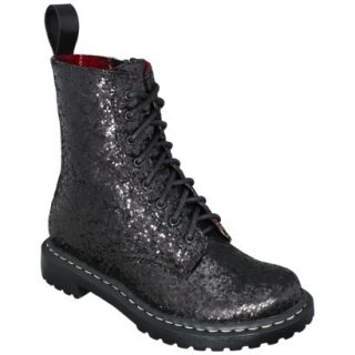 Girls Sz 2 Cherokee Black Glitter Fairley Boots