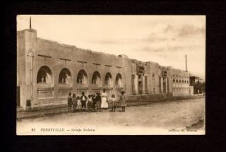 ferryville tunisia old postcard school group 1930s