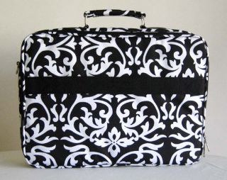  /Laptop Briefcase Bag Padded Travel Luggage Case Damask/Floral White
