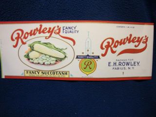 Rowleys Fancy Quality Fancy Succotsh. Fabius, New York. Can label